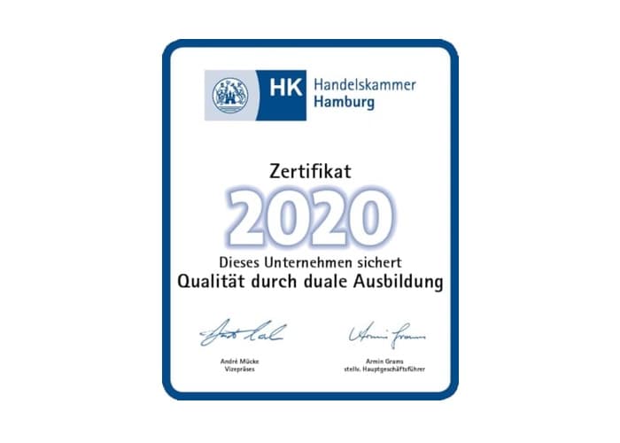 Zertifikat Duale Ausbildung 2020